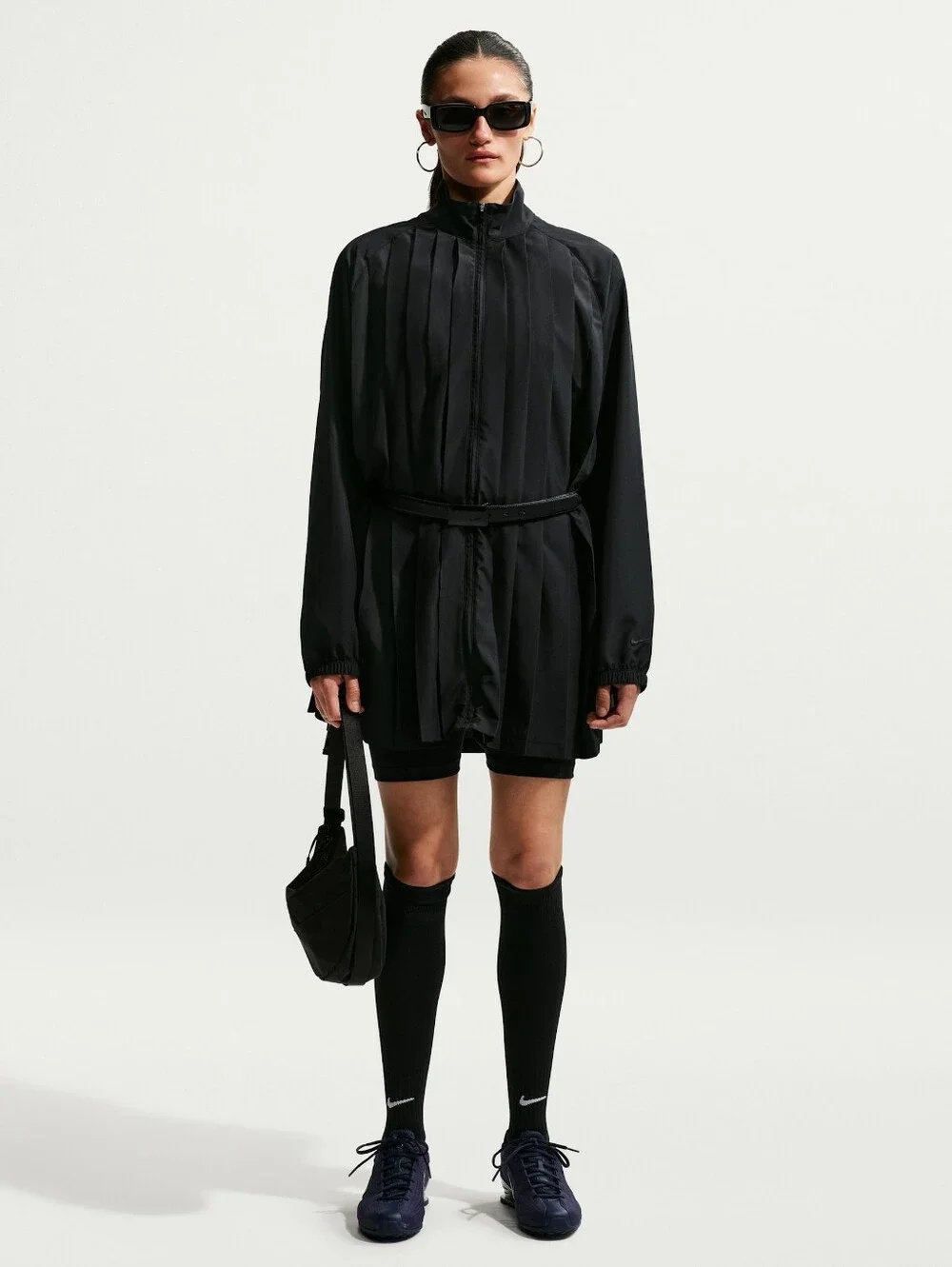 Oversized Pleated Mini Dress